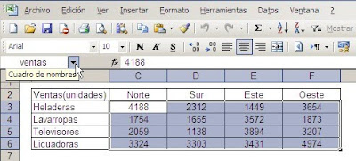 Excel celda en matriz