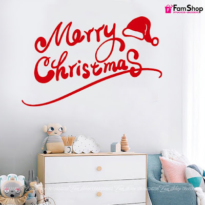 Decal chữ Merry Christmas D35