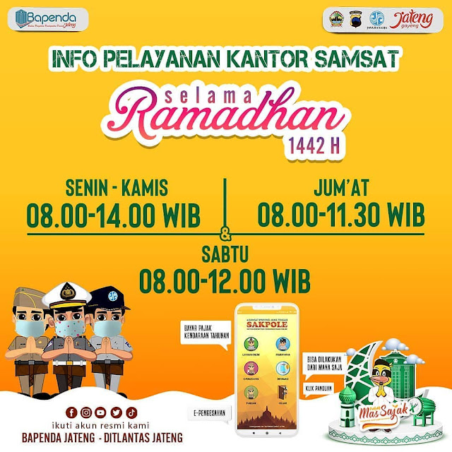 Info Pelayanan Kantor Samsat Rembang Selama Ramadhan 1442 Hijriah 2021 Masehi
