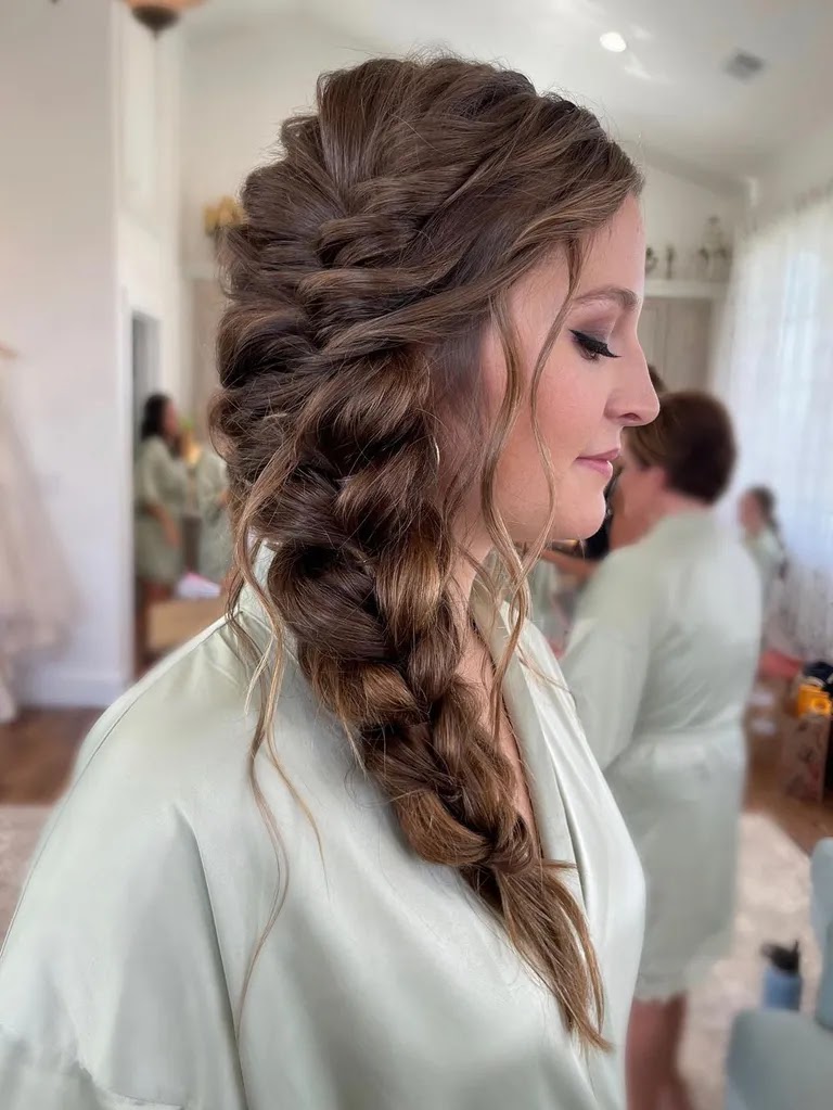 side swept braid