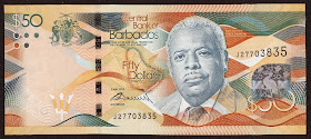 Barbados Banknotes 50 Dollars banknote 2013 Errol Barrow