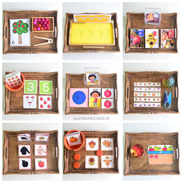 Montessori Autumn Toddler Learning Tray Ideas