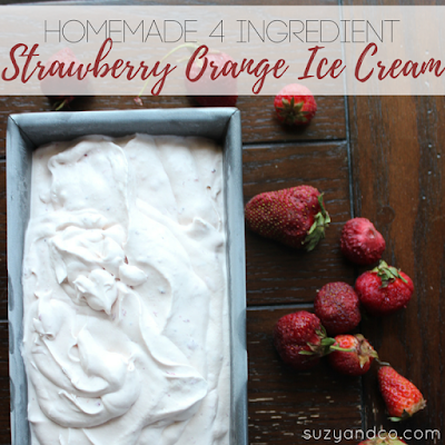 Homemade Strawberry orange ice cream