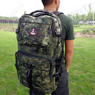 65L Mens Rucksacks Outdoor Camping Bag Military Camo Backpack Hiking Trekking