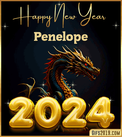 Happy New Year 2024 gif wishes Penelope
