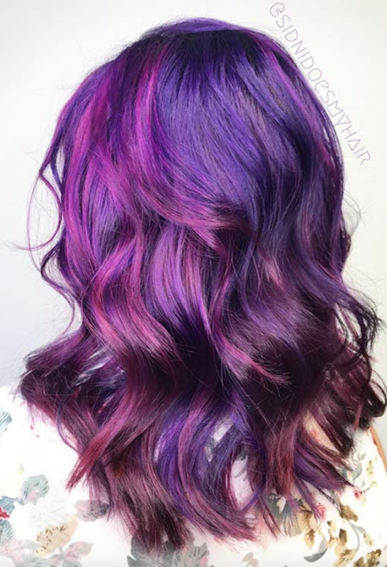 shades of purple hair dye chart