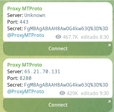 usar proxy integrada en telegram
