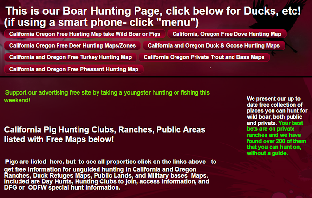 hunting and fishing clubs California Oregon, hunting fishing maps and reports Oregon and California