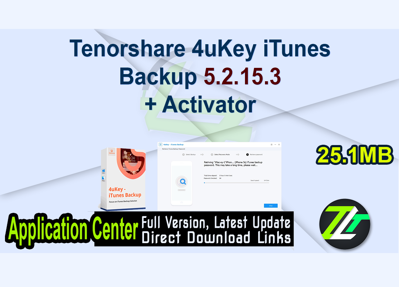 Tenorshare 4uKey iTunes Backup 5.2.15.3 + Activator