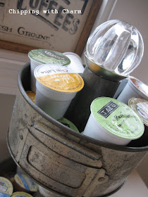 Chipping with Charm:  Stacked Pans for K-cups...http://chippingwithcharm.blogspot.com/