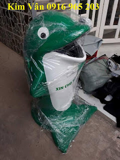 Bán thùng rác con cá heo nhựa composite