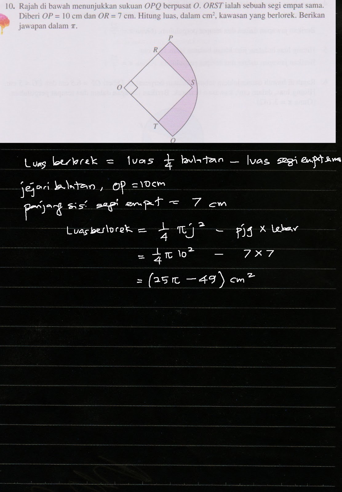 Jom Cuba 5 3 Q10 Matematik Tingkatan 2 Bab 5 Bulatan Kssm