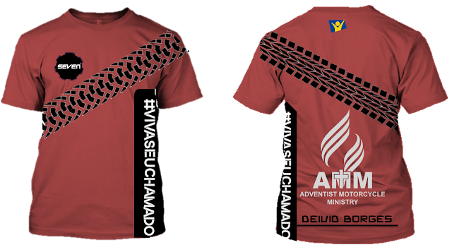 Ministério Motociclista Adventista Modelo de Camiseta Camisa Uniforme Seven