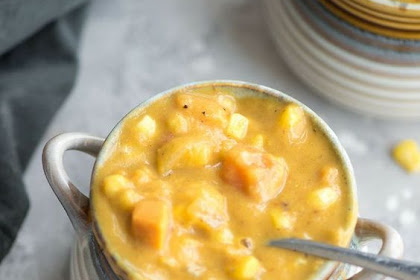   Vegan Sweet Potato Corn Chowder