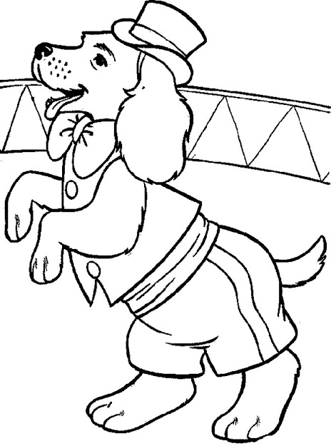 Dog Stand Up Coloring Page