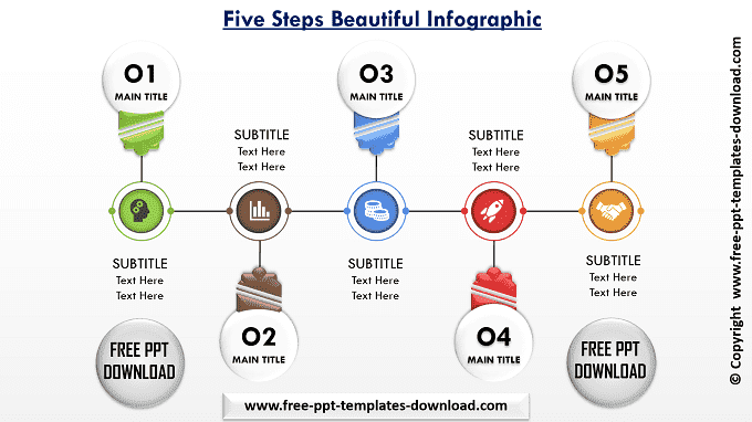 Five Steps Beautiful Infographic Template Download