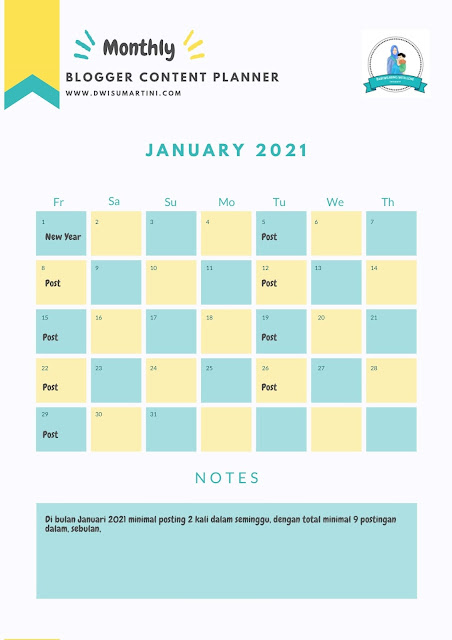 Blog Planner Monthly