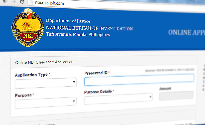 Screenshot of the NBI Clearance Online Application website. â€“ Photo ...