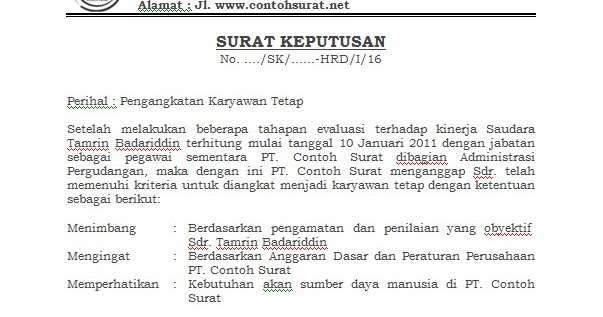 Contoh surat Lengkap Terbaru