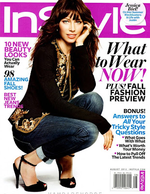 American actress Jessica Biel for the cover shoot of the fashion magazine InStyle US for their August 2012 issue