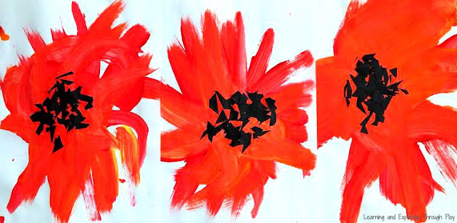 Georgia O'Keeffe Inspired Poppies Remembrance Day for Toddlers and Preschoolers