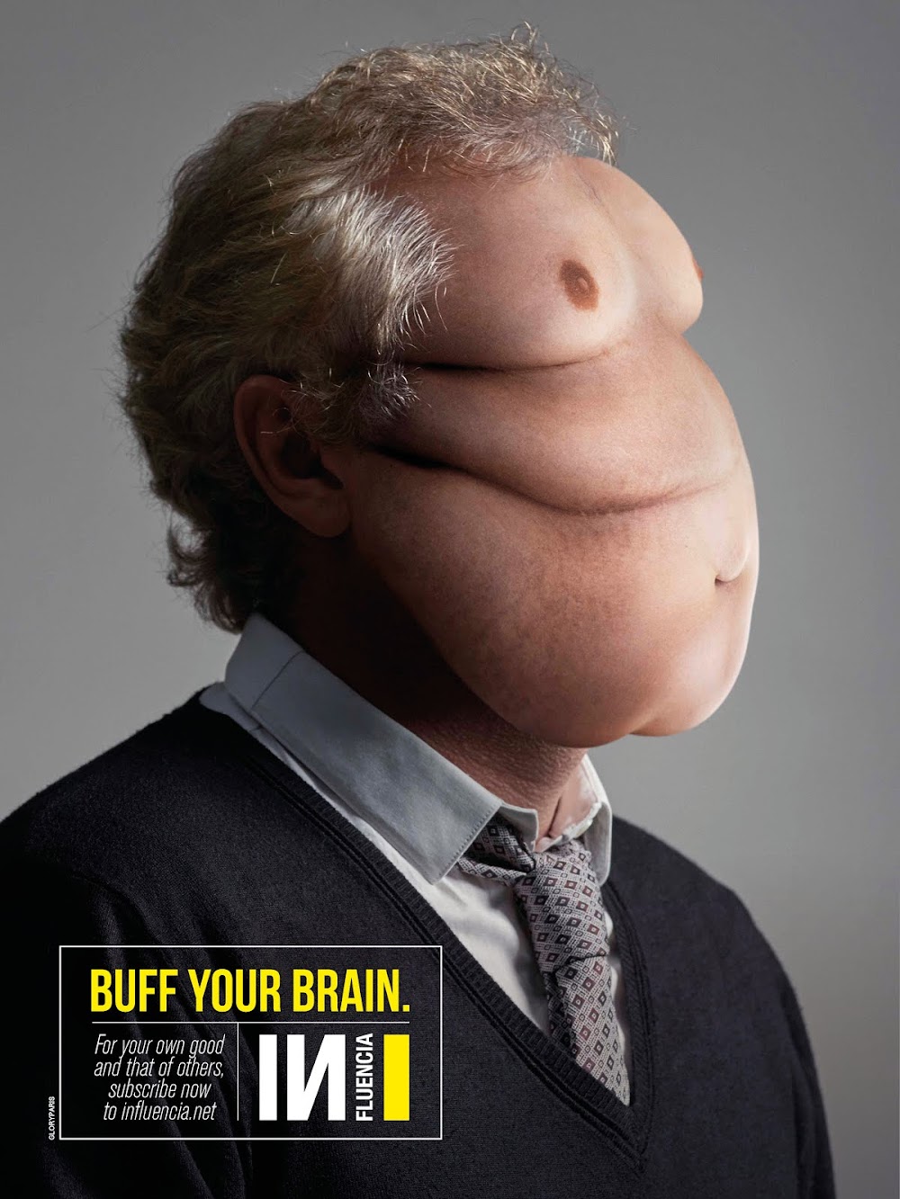 Trends and Creativity Magazine INfluencia & GloryParis Launch "Buff Your Brain" Digital Print Campaign