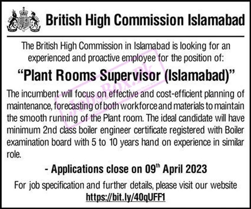 British High Commission Islamabad Jobs 2023 - Latest Advertisement
