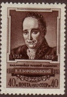 Vladimir Borovikovsky, Ukrainian-Russian painter (d. 1825) stamp