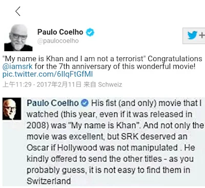 My Name Is Khan deserved an Oscar Paulo Coelho