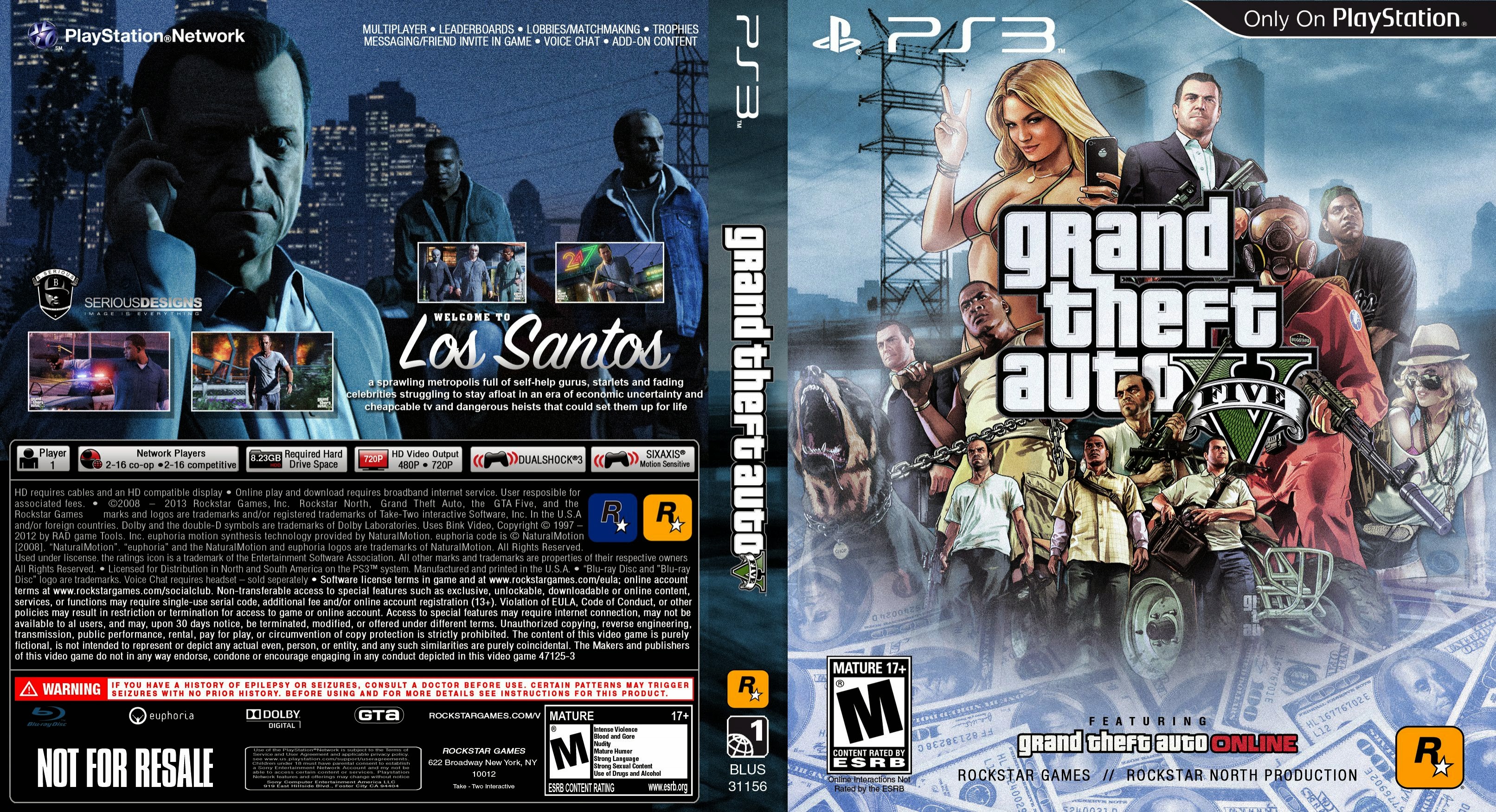 Capa Grand Theft Auto V (GTA 5) PS3 ~ Gamecover | Download de capas ...