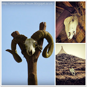 animal skulls in the Celtic Village, Butser Ancient Farm
