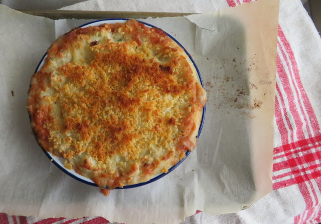 Cheesy Potato & Baked Bean Pie