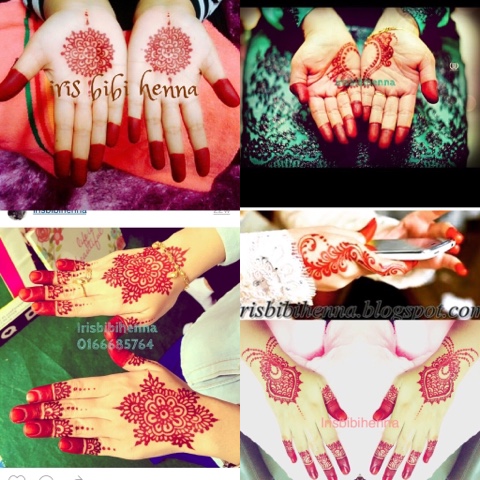 inai pengantin ukiran henna dan make up Solekan ringkas 