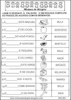 Atividades de alfabetização