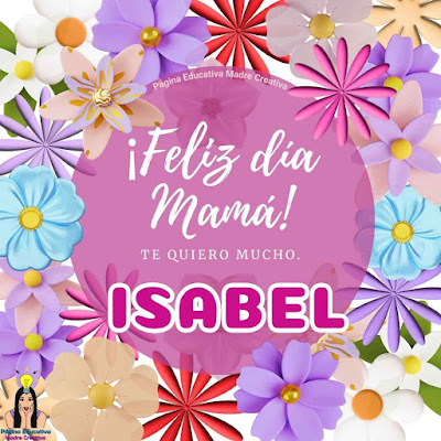 Cartel Feliz día Mamá con nombre Isabel
