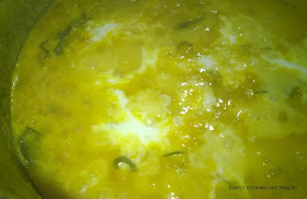 Adding coconut milk