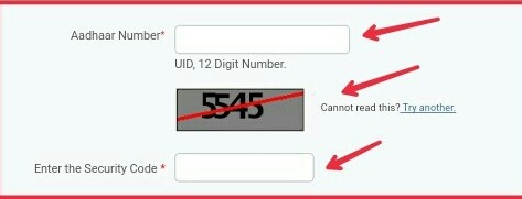 enter aadhaar number