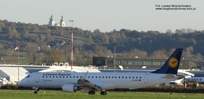 Embraer ERJ-195LR (ERJ-190-200 LR), D-AEBS,  Lufthansa CityLine, Kraków Airport