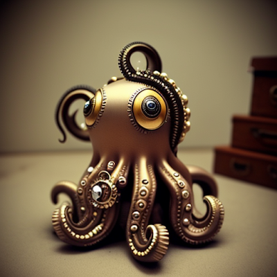 Steampunk Octopus Statue Miniature 3D amazingwallpapersa blogspot com (33