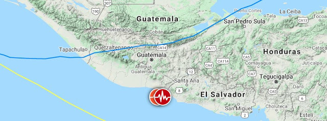 M5.7 Earthquake Off the Coast of El Salvador