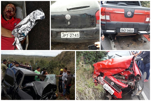 UMA PESSOA MORRE E TRÊS FICAM FERIDAS EM COLISÃO FRONTAL NA CURVA DA CATARINA