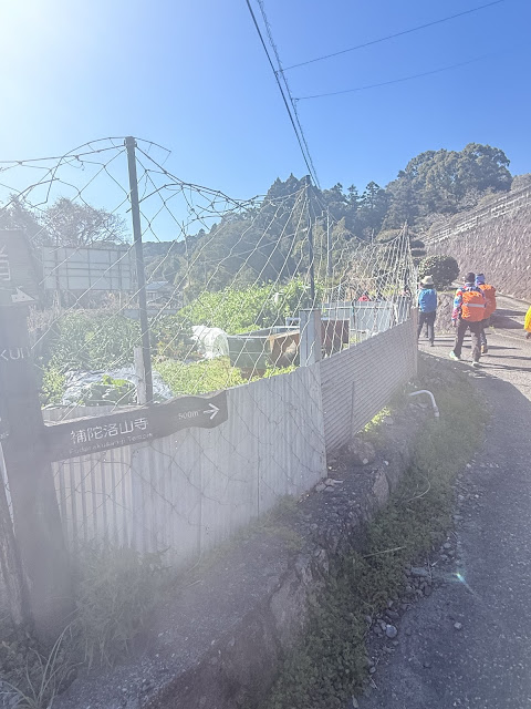 路標「補陀洛山寺500m」