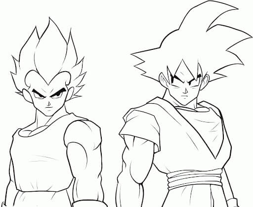 Desenho de Goku e Vegeta para colorir - Tudodesenhos