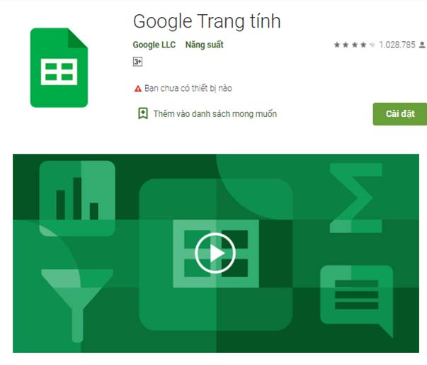 Google Sheets là gì? Cách tải Google trang tính về điện thoại, PC a1