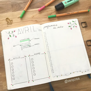 Monthly log plan with me avril Zenycrea