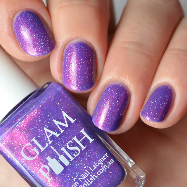 purple shimmer nail polish