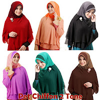  HIJAB/JILBAB Khimar Pet Chiffon 2Tone