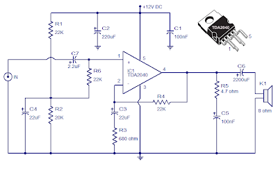 Car Stereo Amplifier using TDA 2040