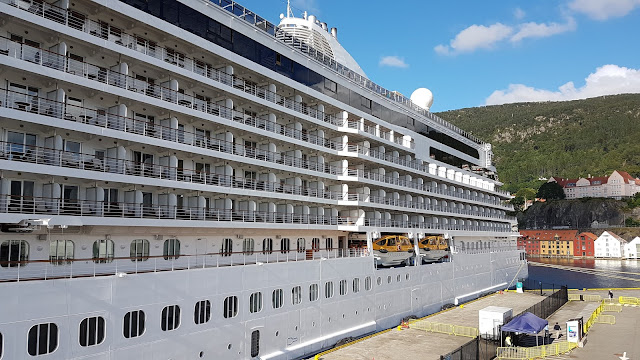 "The most luxurious cruise ship in the world" Seven Seas Explorer in Bergen, Norway; RSSC; Cruise ships in Bergen