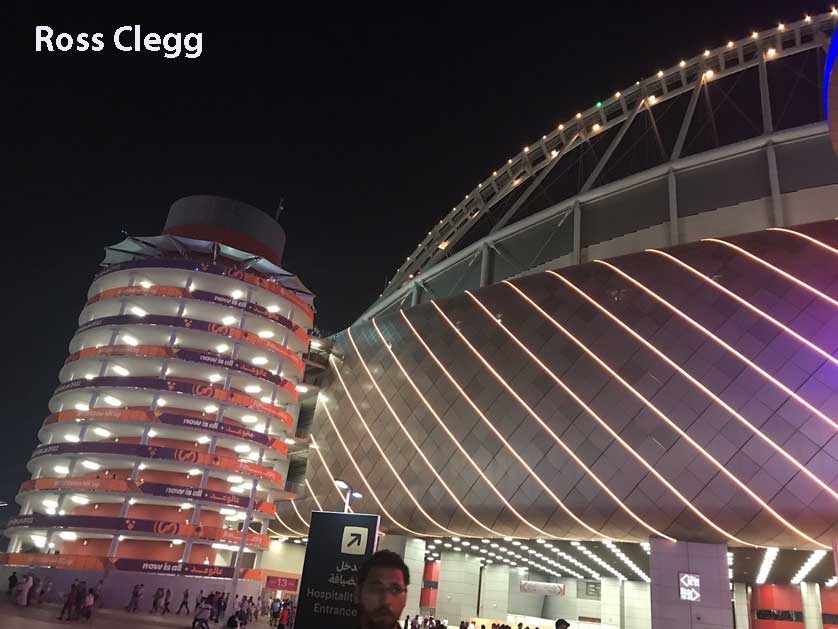 40 hours in Doha, Khalifa Stadium, Qatar.
